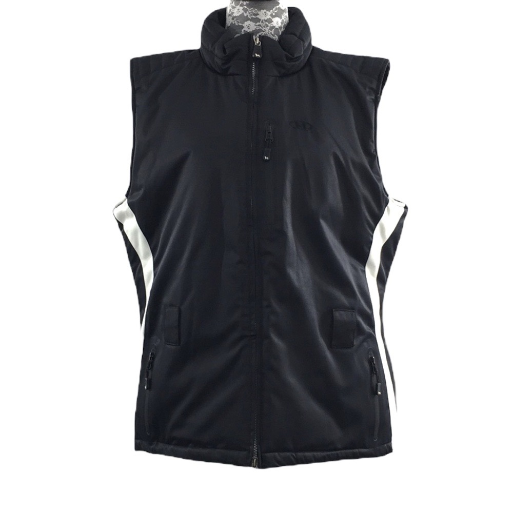 Marker Black White Ski Vest Jacket Womens 14 Zip Up Lined